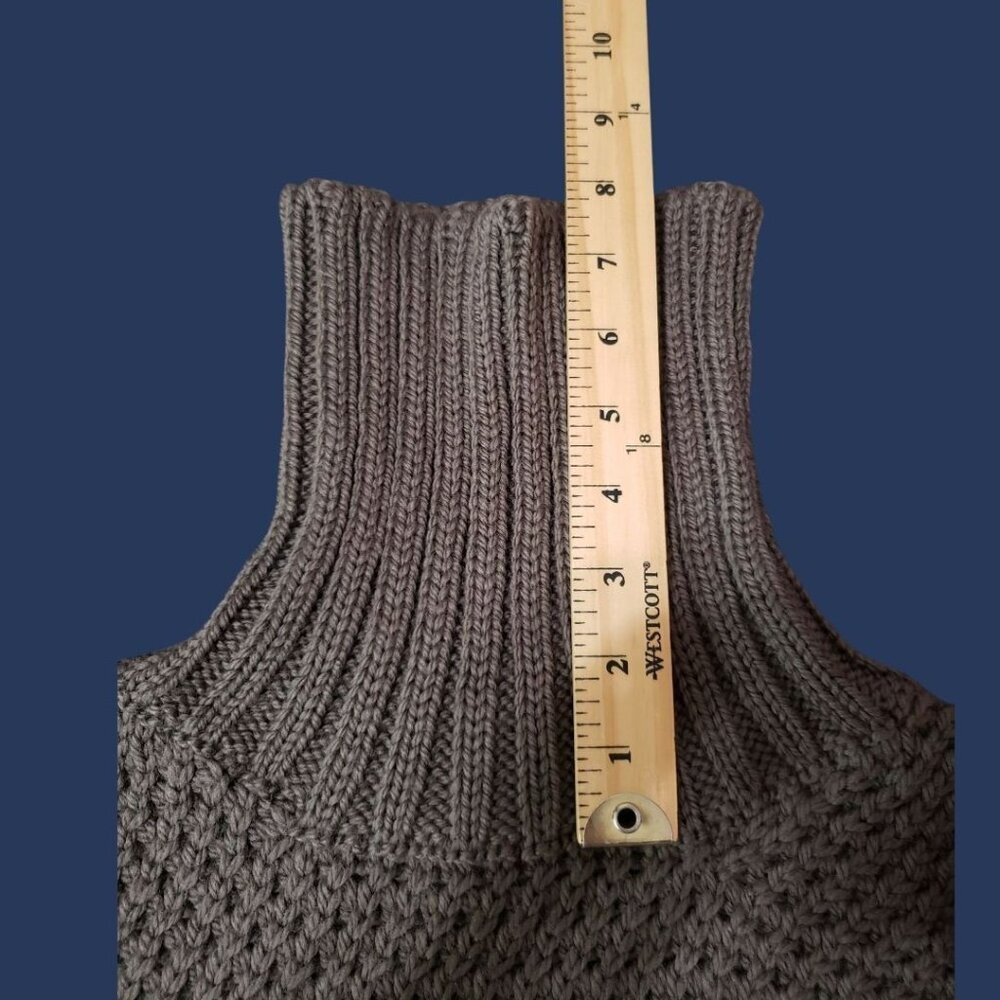 Gucci Chunky Knit Turtleneck Sweater Made In Italy Virgin Wool Brown Xlarge - Picture 6 of 12